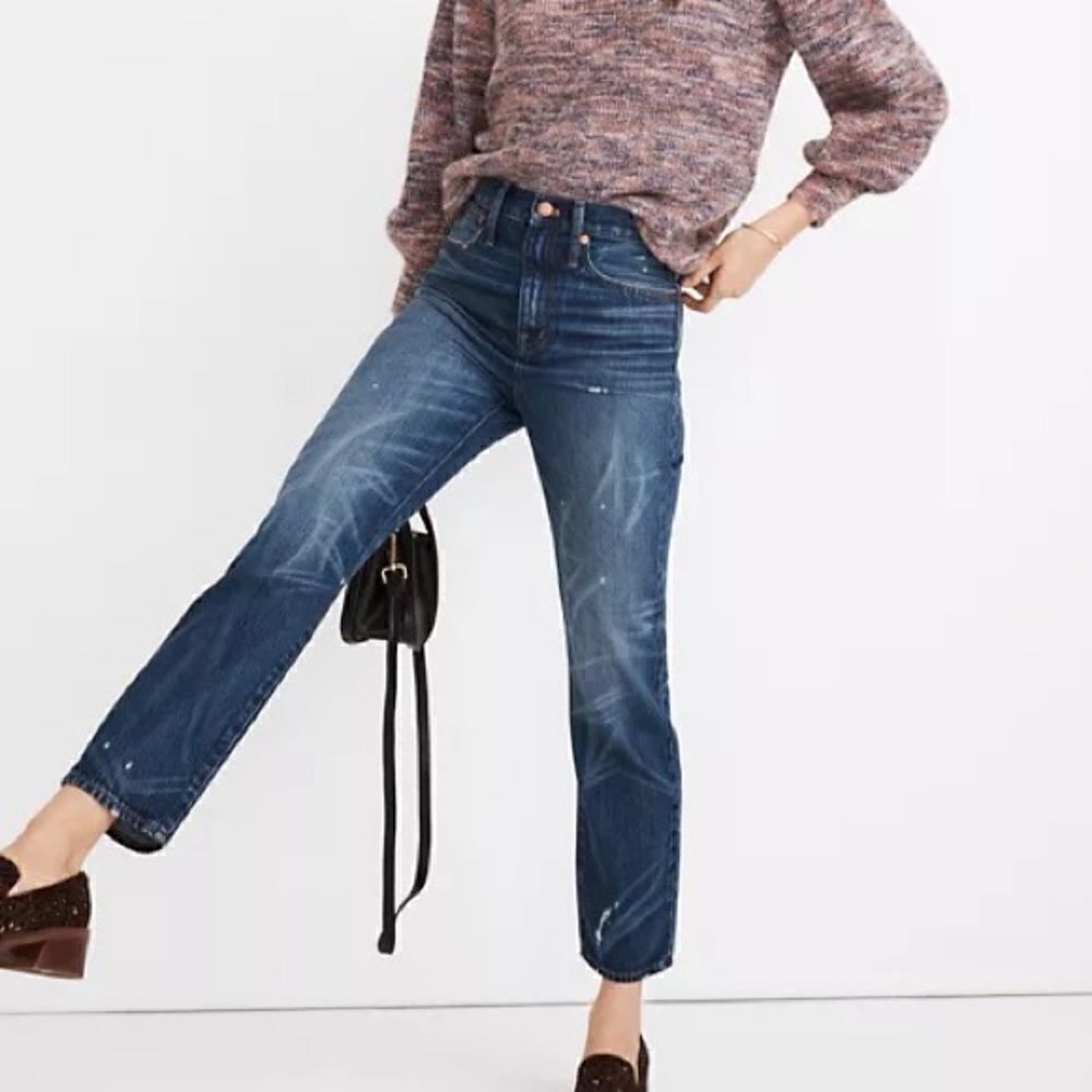 Madewell Classic Straight Light Distressed Jeans in Croston Wash